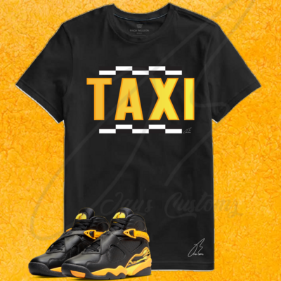 Jordan Retro 8 Taxi Opti Pollen Yellow Matching Shirt  Taxi Cab
