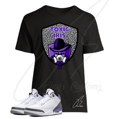 Toxic Iris Shirt To Match Jordan Retro 3 Dark Iris