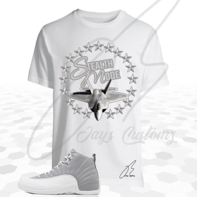 Stealth Mode Shirt To Match Jordan Retro 12 Stealth Grey