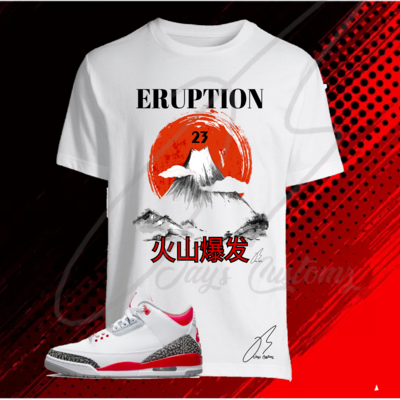 Jordan Retro 3 Fire Red Matching Shirt Eruption
