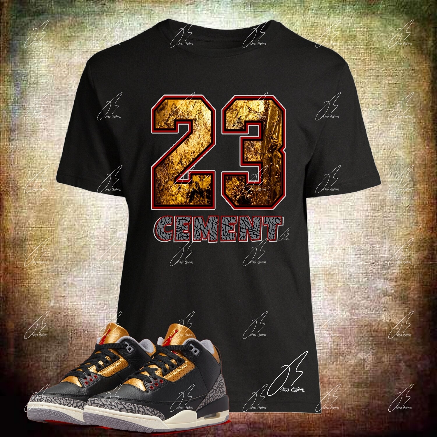 Jordan Retro 3 Black Cement Gold Matching Shirt, Sweatshirt, &amp; Hoodie