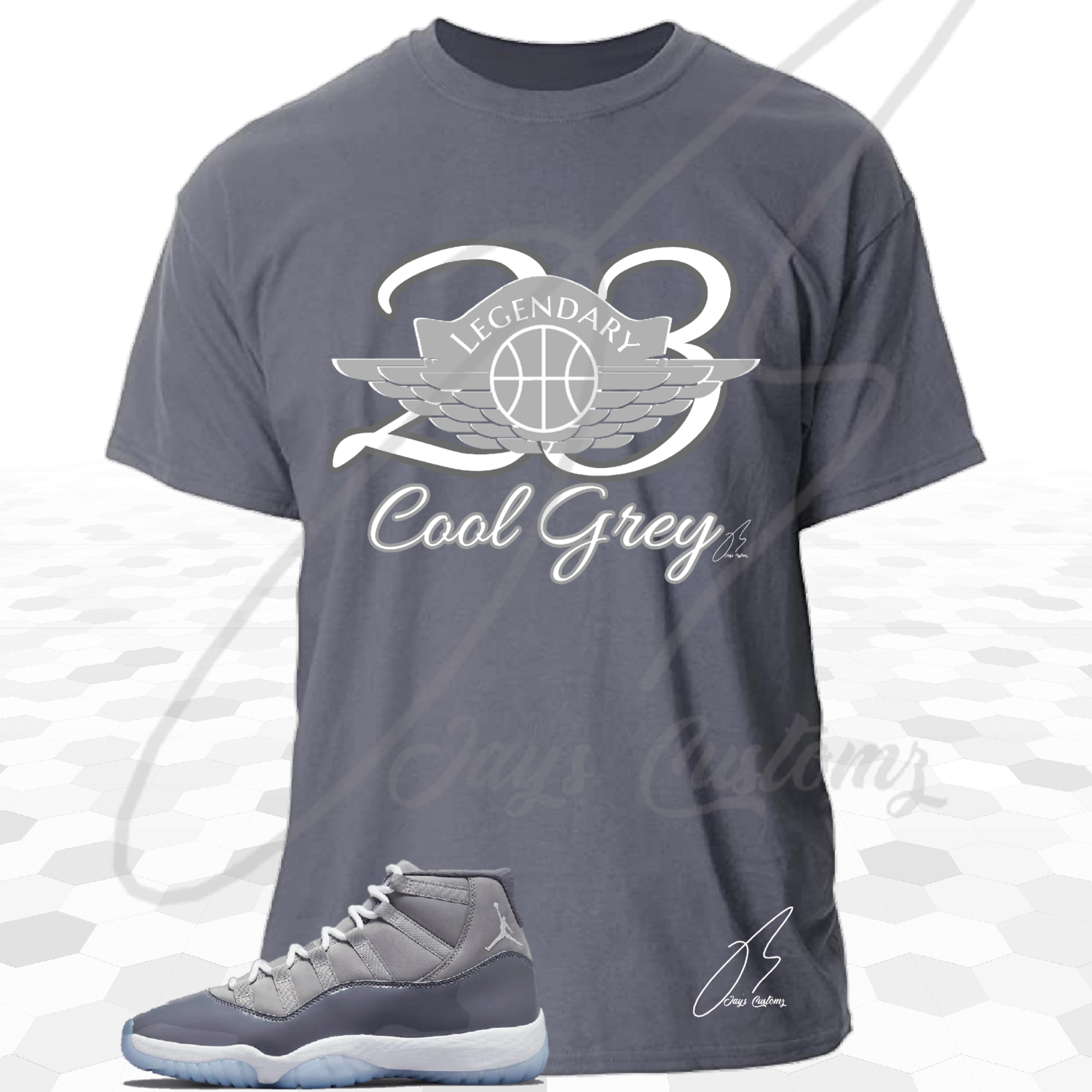 Jordan Retro 11 Cool Grey Matching Shirt/23 Wing