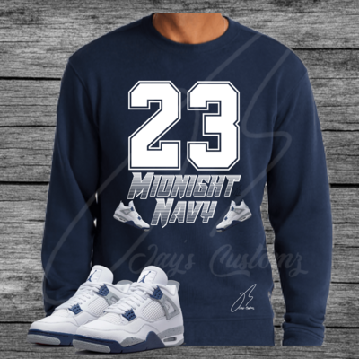 Jordan 4 Midnight Navy Matching Shirt, Sweatshirt, &amp; Hoodie/Reflect