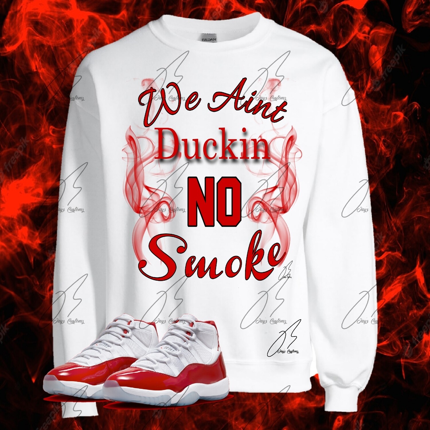 Jordan 11 Cherry Red Matching Shirt,Hoodie,Sweatshirt,Smoke Graphic Tee