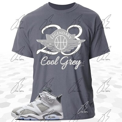 Jordan 6 Cool Grey Matching Shirt,23 Wing Graphic Tee