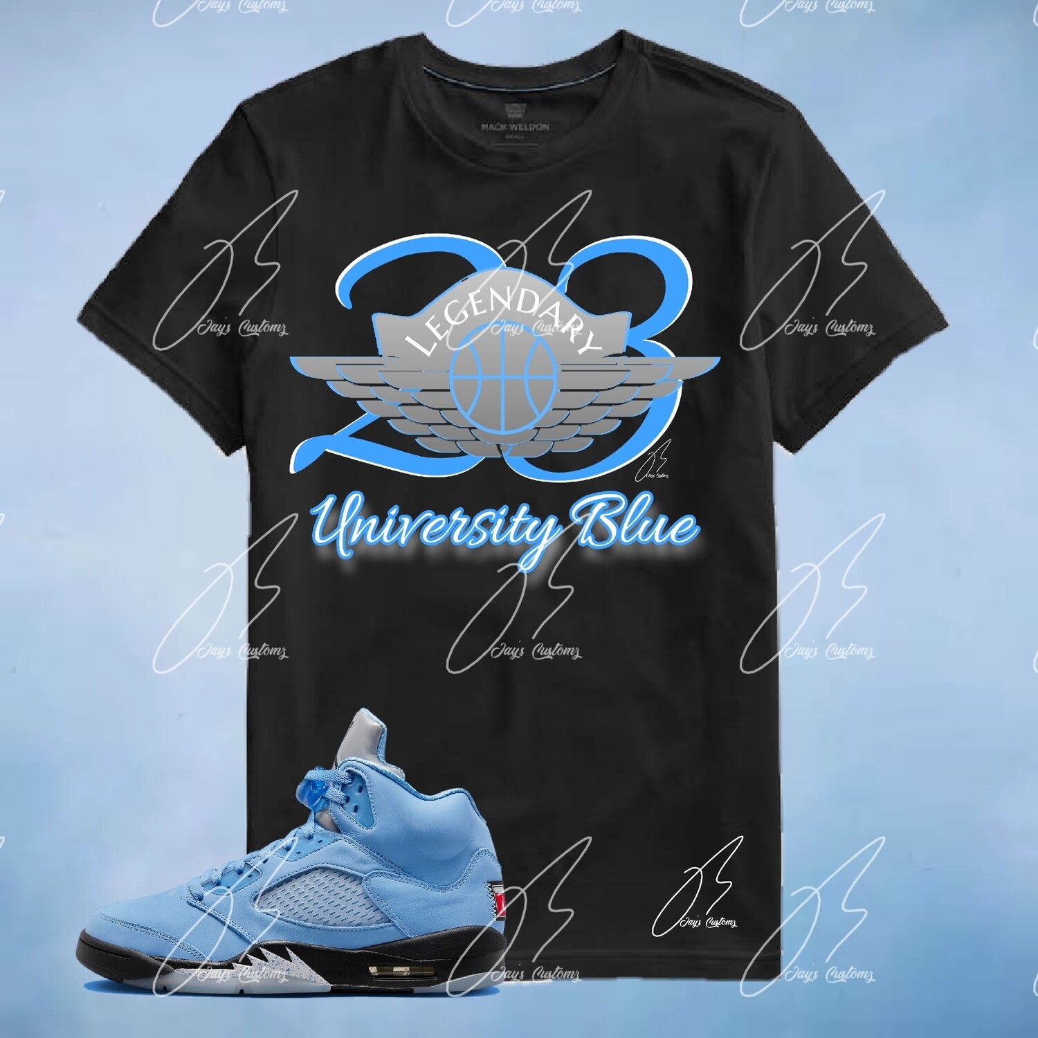 Jordan 5 University Blue Matching,Sweatshirt,23 Wing Graphic Tee