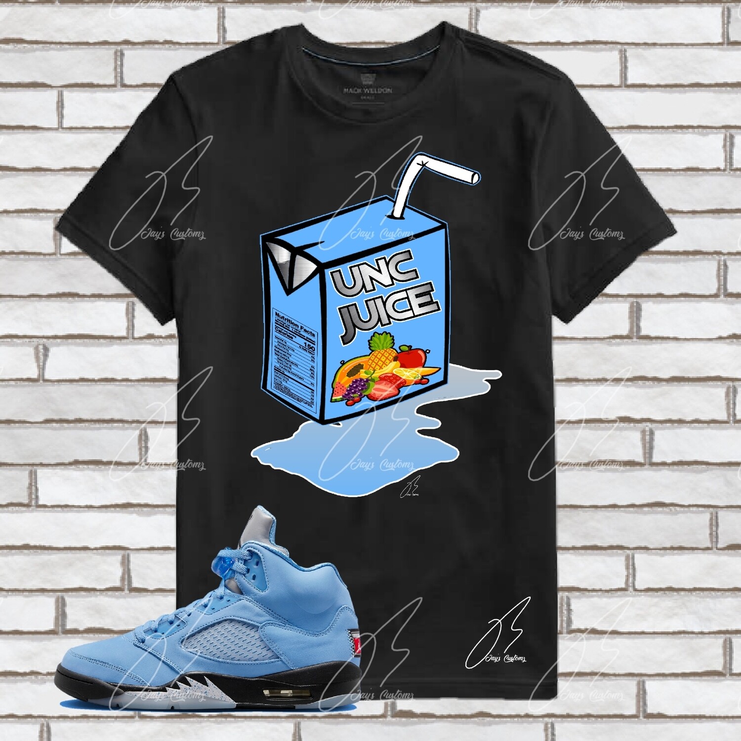 Jordan 5 University Blue Matching,Sweatshirt,UNC Juice Graphic Tee