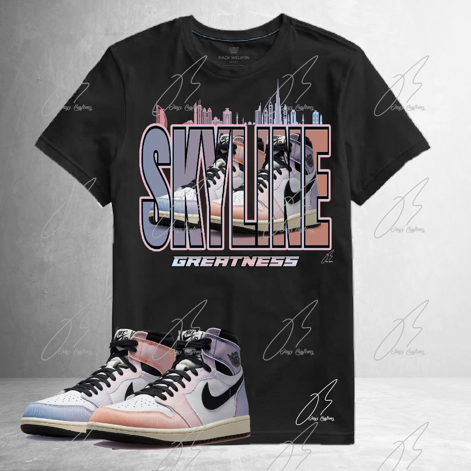 Jordan 1 Skyline Matching,T-Shirt,Sweatshirt,Sneaker Graphic Tee