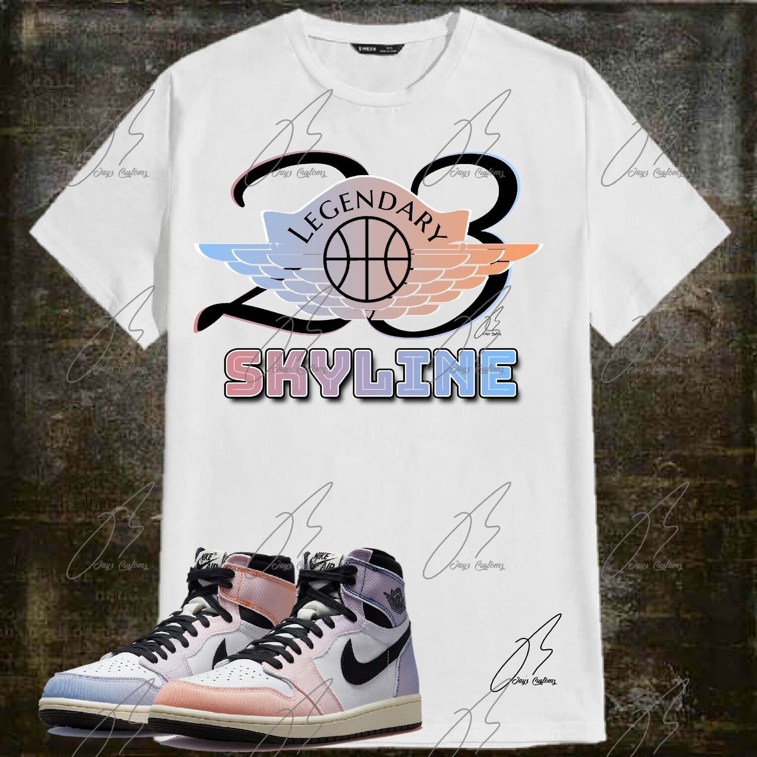 Jordan 1 Skyline Matching,T-Shirt,Sweatshirt,23 Wing Graphic Tee