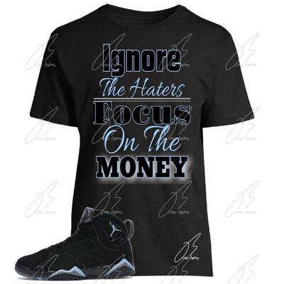 Jordan 7 Chambray UNC Matching T-Shirt,Ignore The Haters Graphic Tee