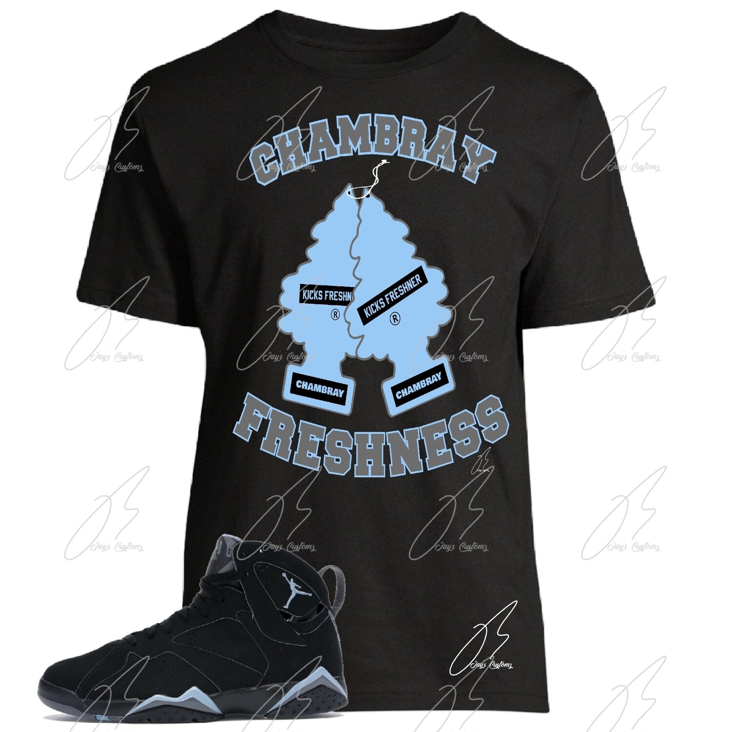 Jordan 7 Chambray UNC Matching T-Shirt,Freshness Graphic Tee