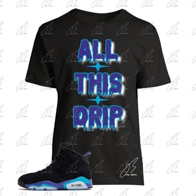 Jordan 6 Aqua/Purple Matching T-Shirt,All This Drip Graphic Tee