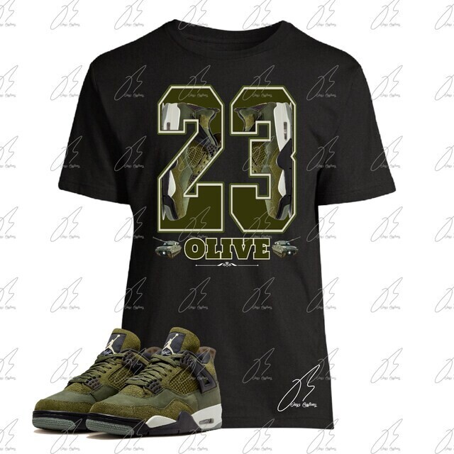 Jordan 4 Olive Green Matching T-Shirt,23 Graphic Tee