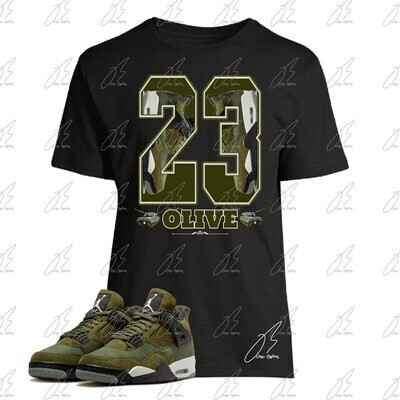 Jordan 4 Olive Green Matching T-Shirt,23 Graphic Tee