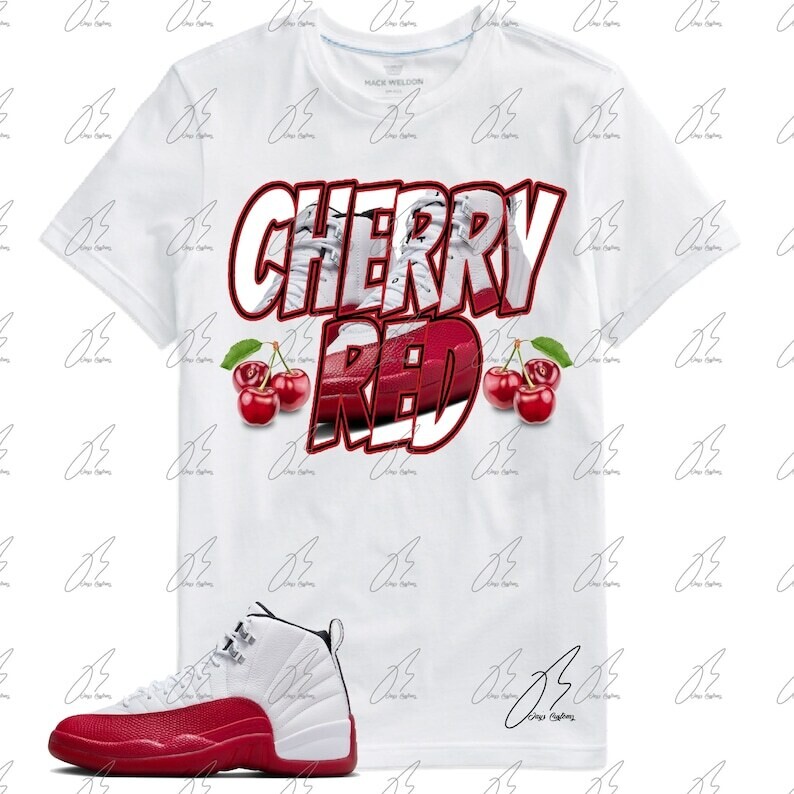 Jordan 12 Cherry Red Matching T-Shirt,Sneaker Graphic Tee