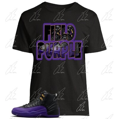 Jordan 12 Field Purple Matching T-Shirt,Sneaker Graphic Tee