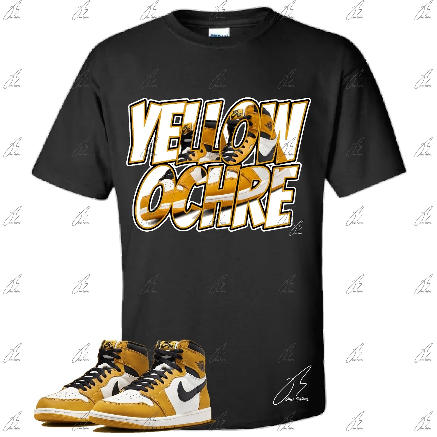 Jordan 1 Yellow Ochre Matching T-Shirt,Sneaker Graphic Tee