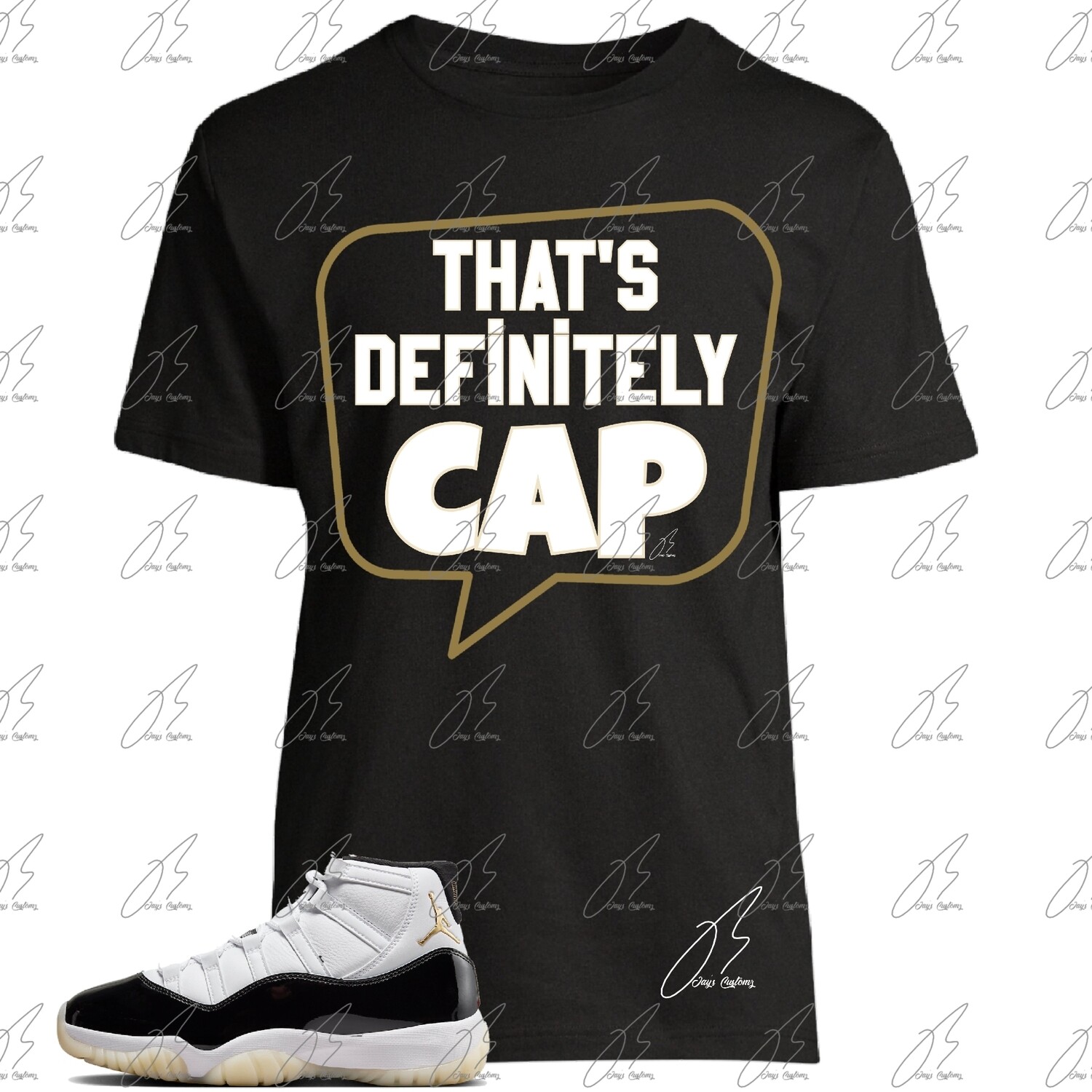 Jordan 11 DMP Gratitude Matching T-Shirt,That&#39;s Cap Graphic Tee