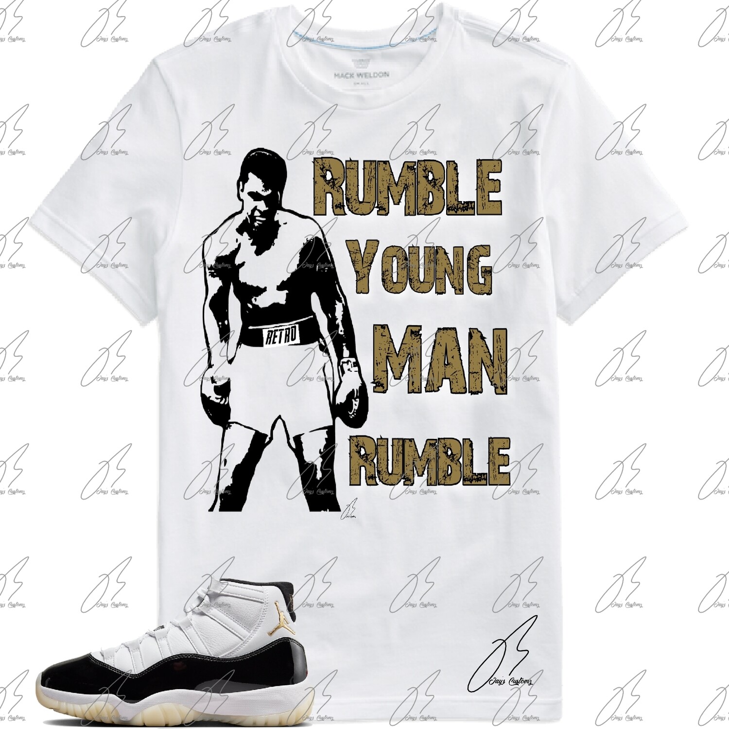 Jordan 11 DMP Gratitude Matching T-Shirt,Ali Rumble Graphic Tee