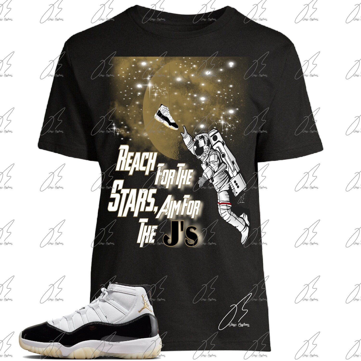 Jordan 11 DMP Gratitude Matching T-Shirt, Astronaut Graphic Tee