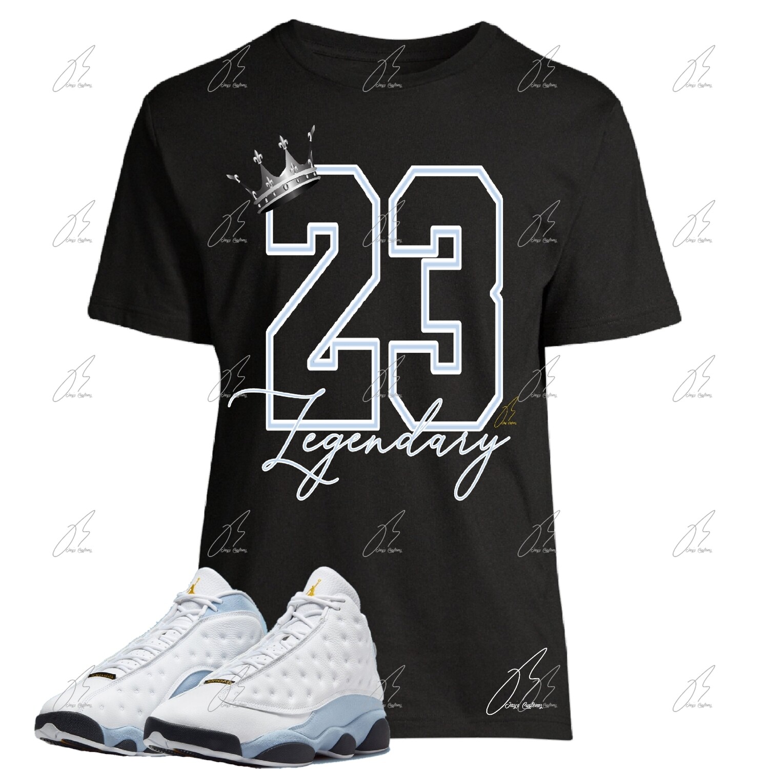 Jordan 13 Blue Grey Matching T-Shirt, 23 Sneaker Graphic Tee