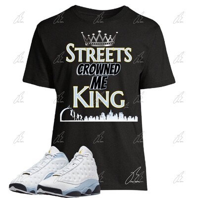 Jordan 13 Blue Grey Matching T-Shirt, Rumble Ali Sneaker Graphic Tee