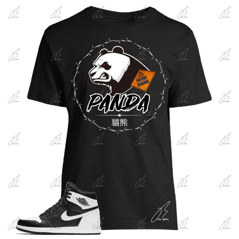Jordan 1 Reverse Panda Matching T-Shirt, Unisex Sneaker Graphic Tee