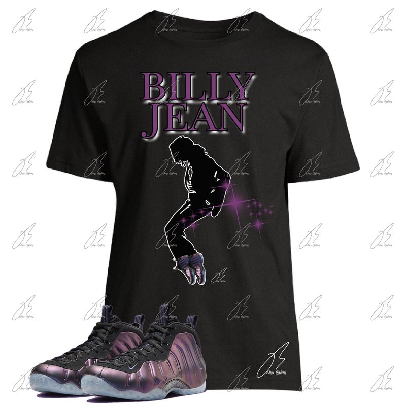 Air Foamposite Eggplant/Purple Matching T-Shirt, Billie Jean Unisex Sneaker Graphic Tee