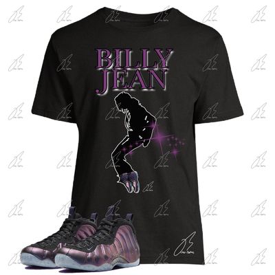 Air Foamposite Eggplant/Purple Matching T-Shirt, Billie Jean Unisex Sneaker Graphic Tee