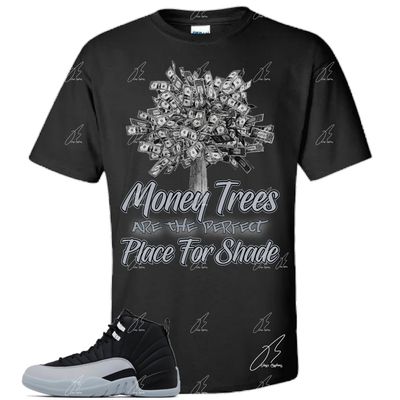 Jordan 12 Barons/Wolf Grey Matching T-Shirt,Money Tree Unisex Sneaker Graphic Tee