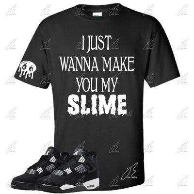 Jordan 4 White Thunder Matching T-Shirt,Slime Unisex Sneaker Graphic Tee