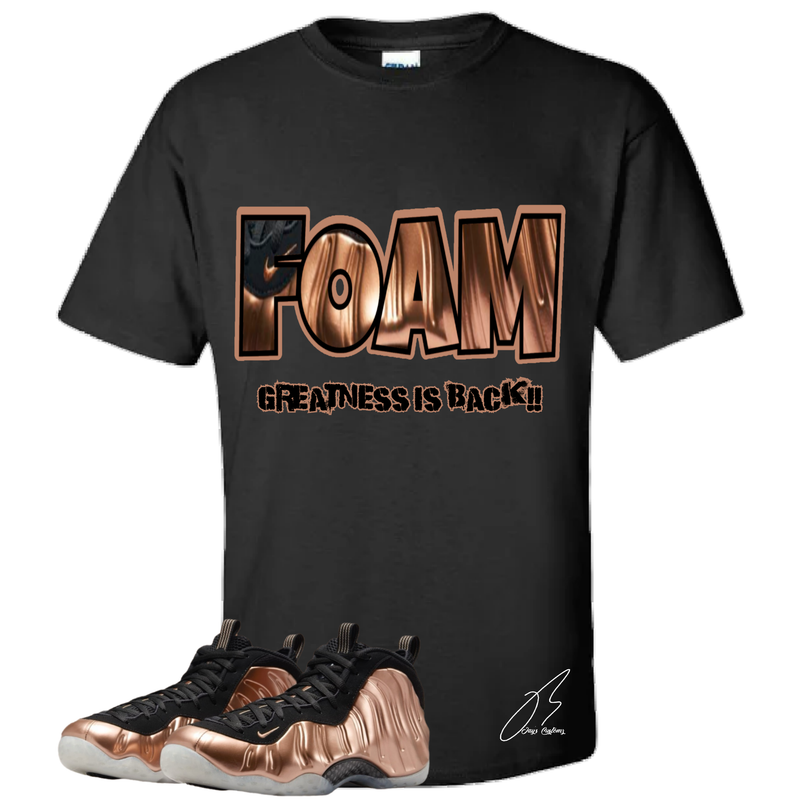 Air Foamposite Metallic Copper Matching T-Shirt,Foam Tee