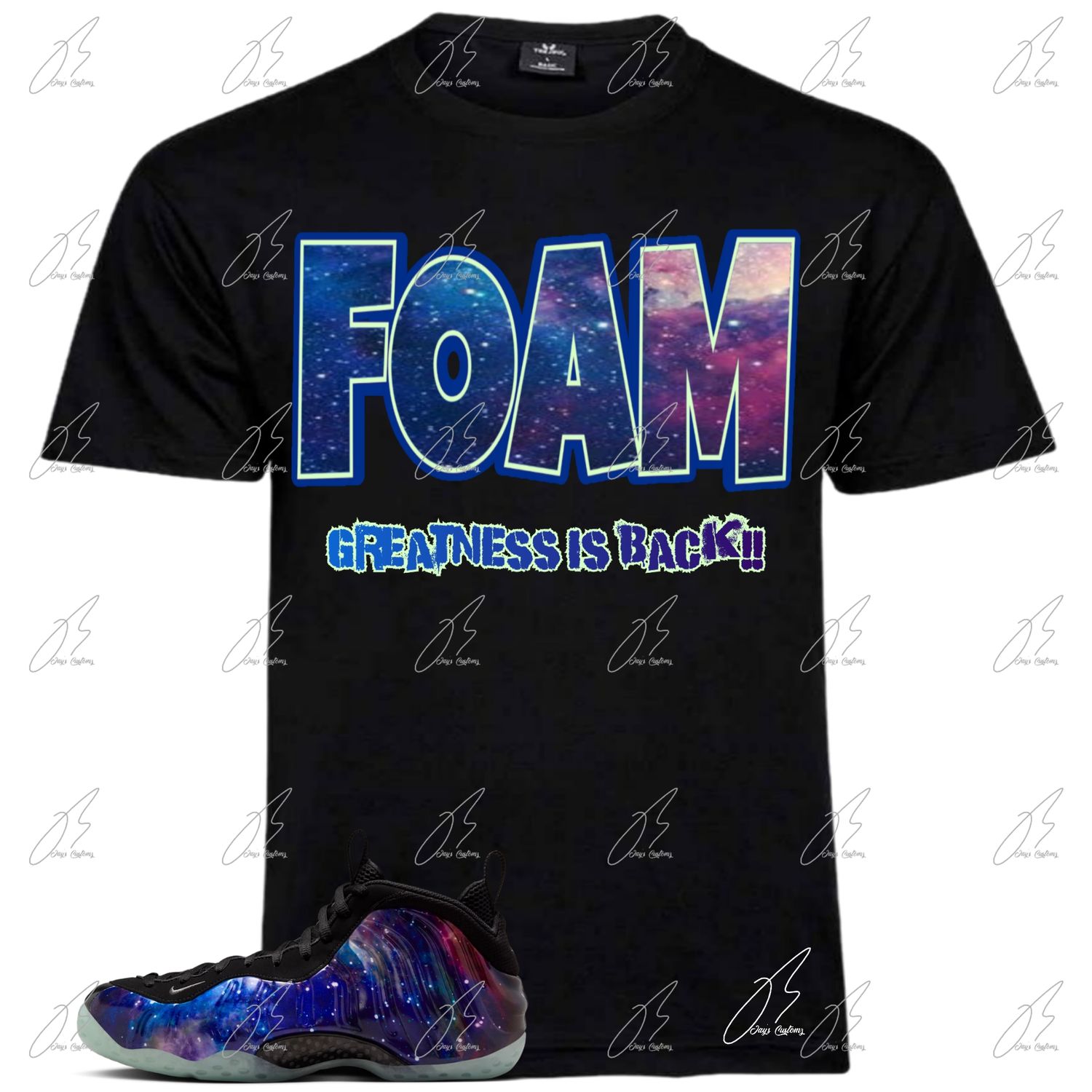 Air Foamposite One Galaxy Matching T-Shirt, Foams Sneaker Graphic Tee