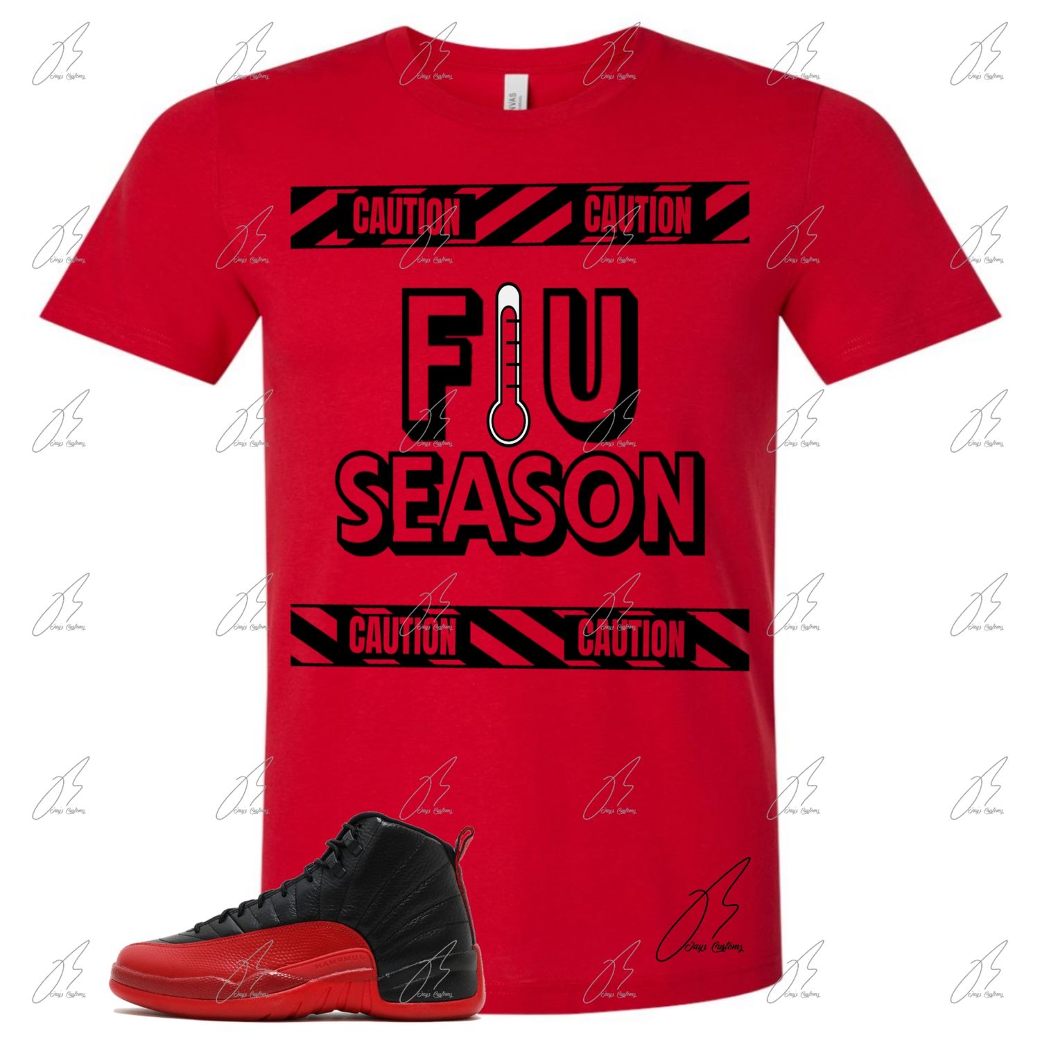 Jordan 12 Flu Game Matching T-Shirt, Flu season Sneaker Graphic Tee