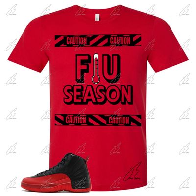 Jordan 12 Flu Game Matching T-Shirt, Flu season Sneaker Graphic Tee