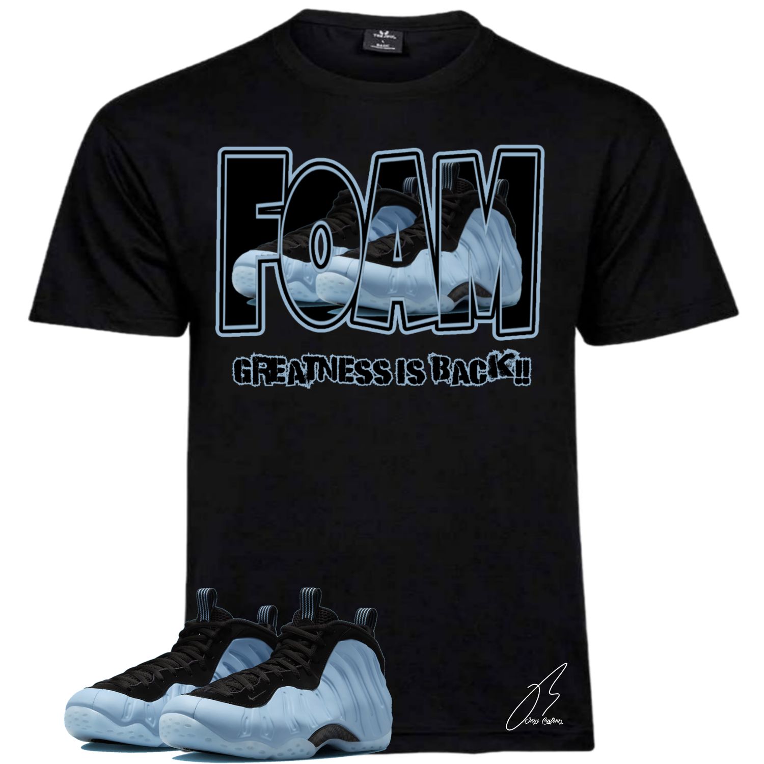Air Foamposite One Psychic Blue Matching T-Shirt, Foam Sneaker Graphic Tee