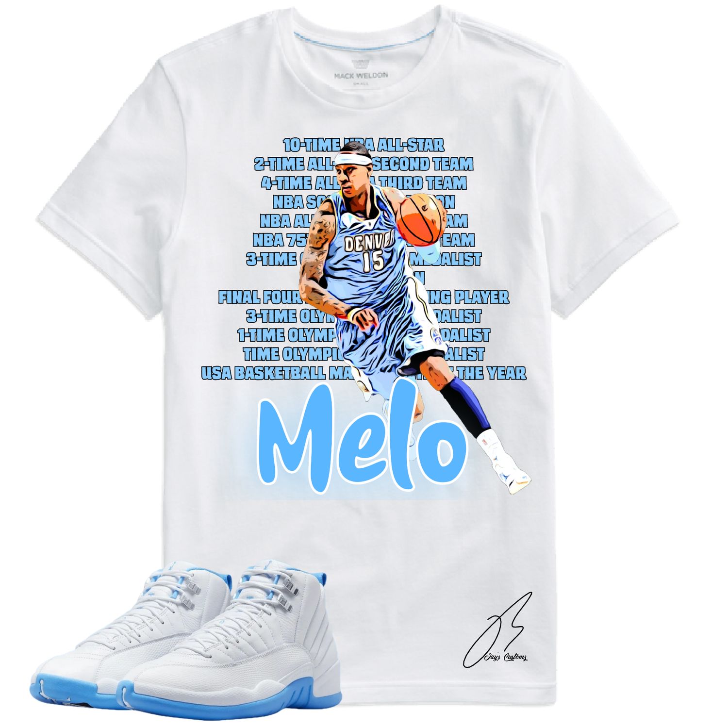 Jordan 12 Melo Matching T-Shirt, Greatness Sneaker Graphic Tee