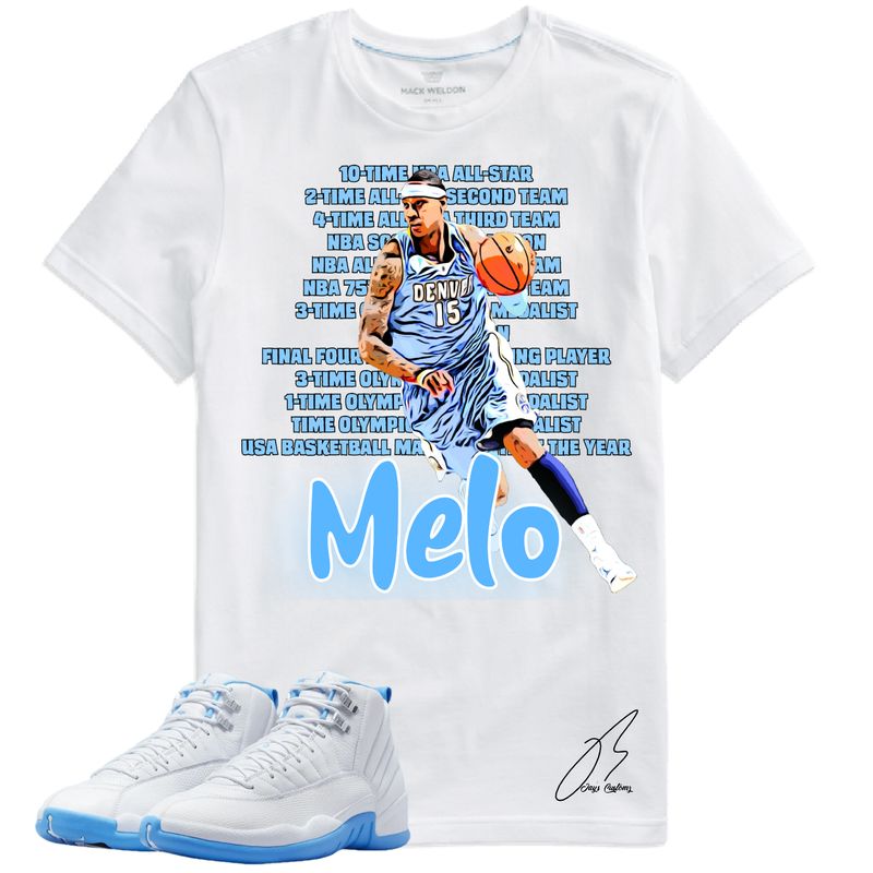 Jordan 12 Melo Matching T-Shirt, Greatness Sneaker Graphic Tee