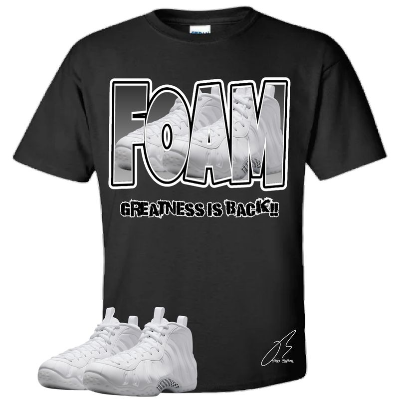 Air Foamposite One Triple White Matching T-Shirt, Foam Sneaker Graphic Tee