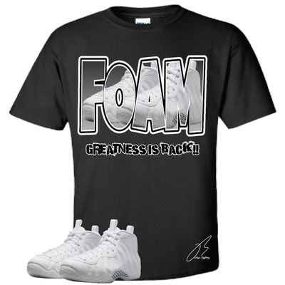 Air Foamposite One Triple White Matching T-Shirt, Foam Sneaker Graphic Tee