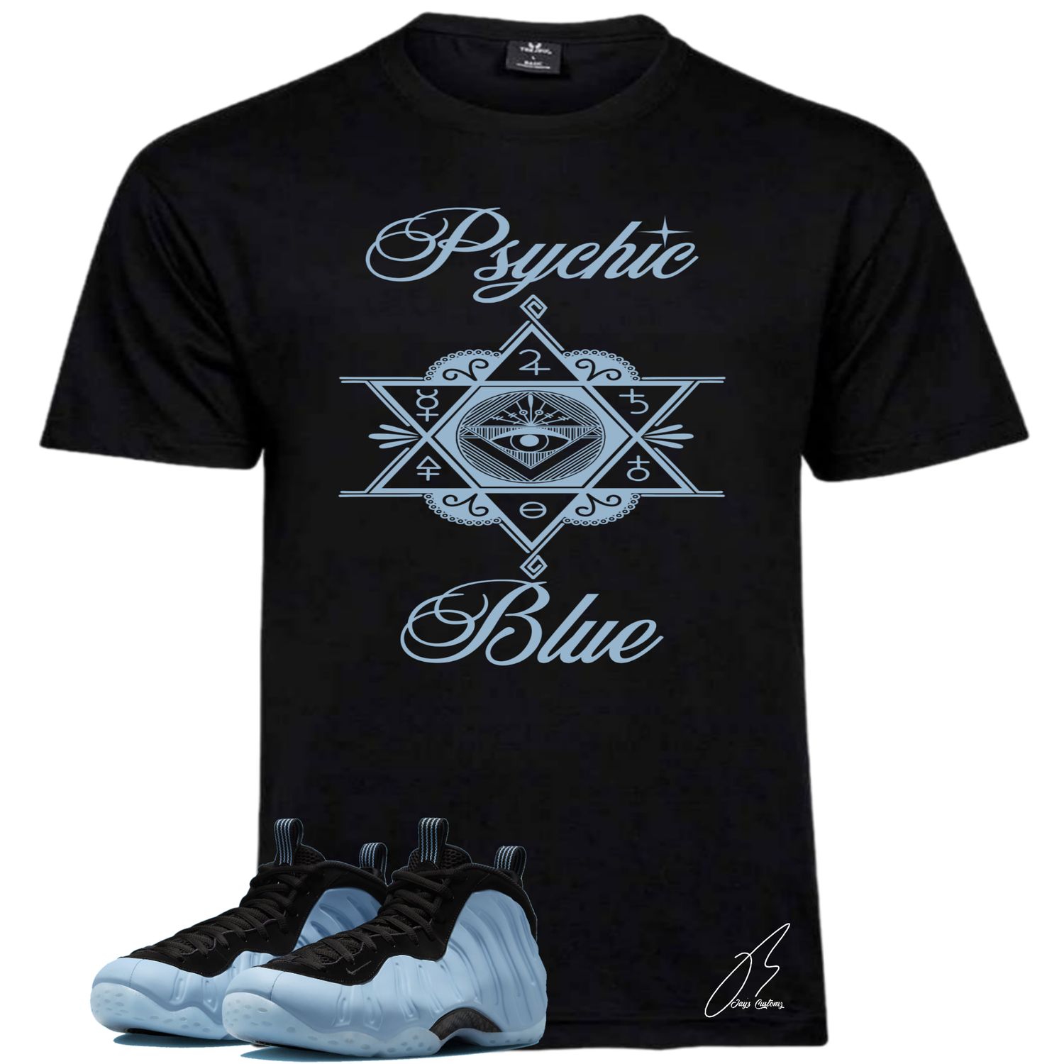 Air Foamposite One Psychic Blue Matching T-Shirt, Psychic Sneaker Graphic Tee