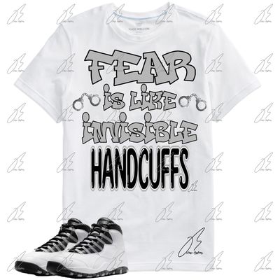 Jordan 10 Steel Matching T-Shirt, Handcuffs Sneaker Graphic Tee