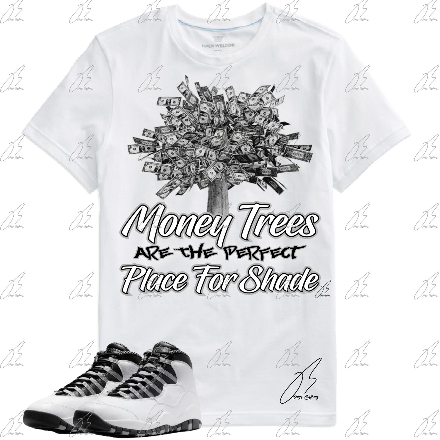 Jordan 10 Steel Matching T-Shirt, Money Tree Sneaker Graphic Tee