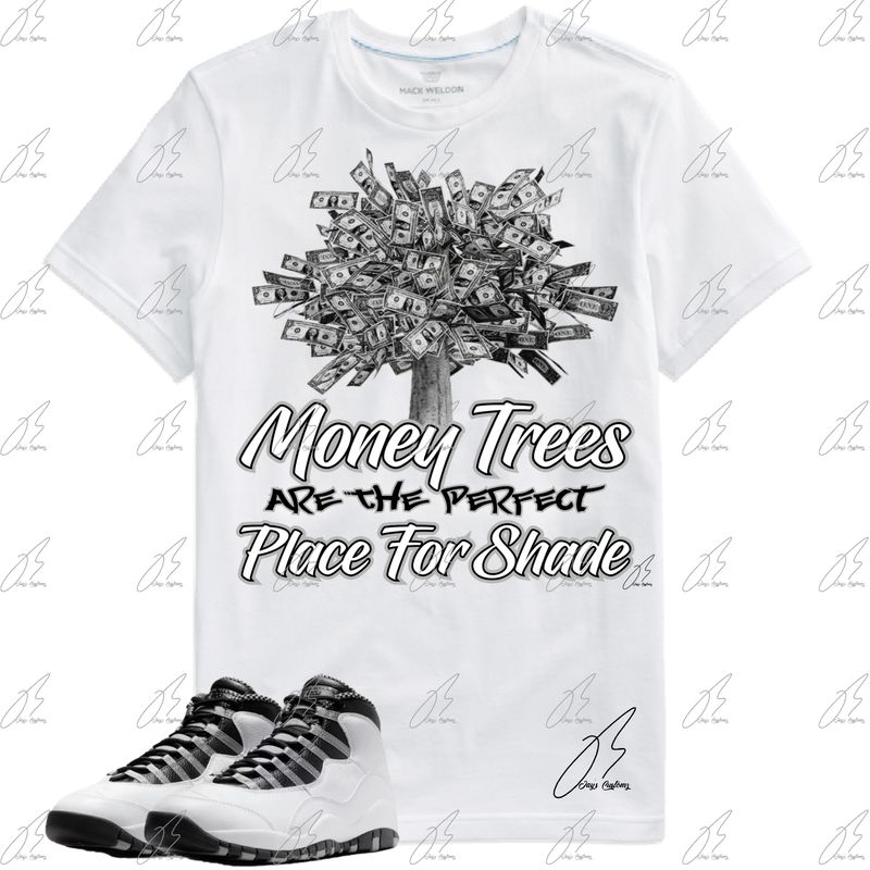Jordan 10 Steel Matching T-Shirt, Money Tree Sneaker Graphic Tee