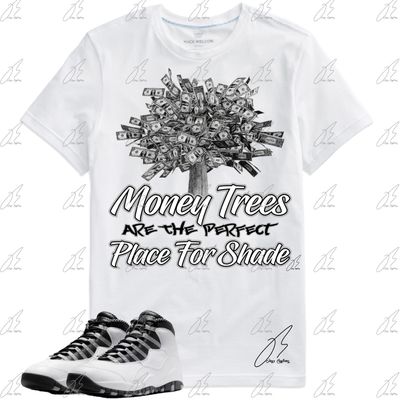 Jordan 10 Steel Matching T-Shirt, Money Tree Sneaker Graphic Tee