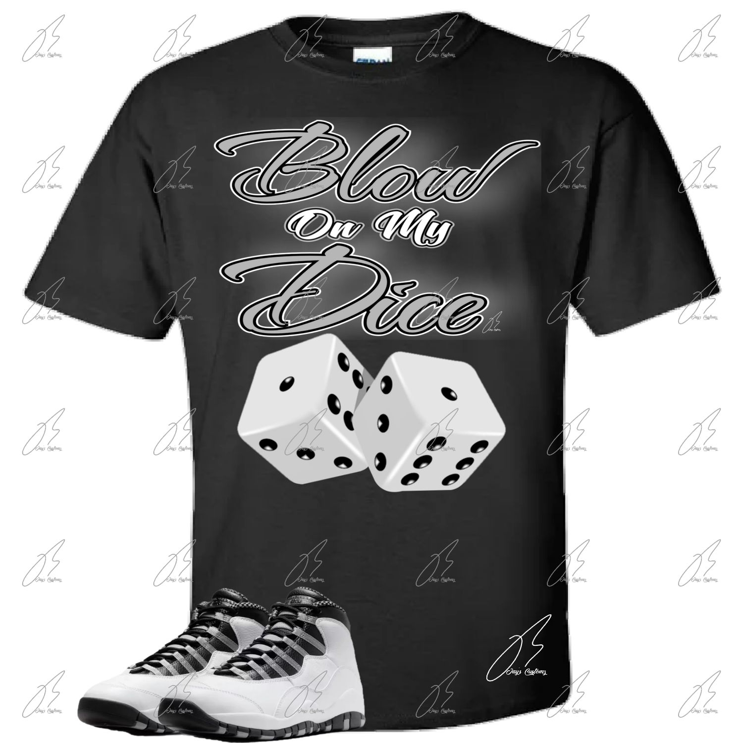 Jordan 10 Steel Matching T-Shirt, Dice Sneaker Graphic Tee