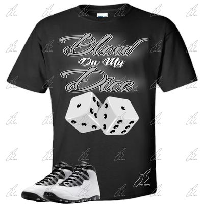 Jordan 10 Steel Matching T-Shirt, Dice Sneaker Graphic Tee