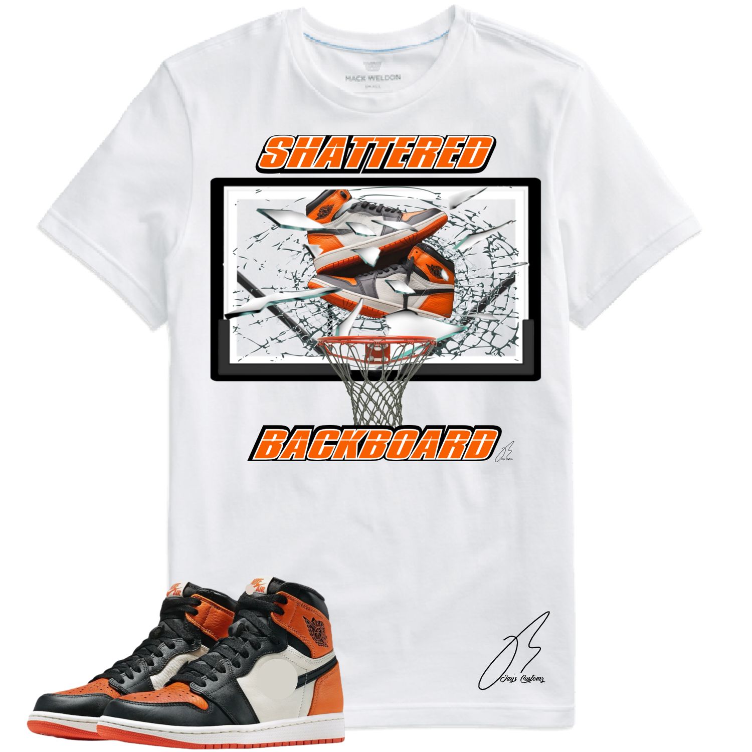 Jordan 1 Shattered Backboard Matching T-Shirt, Sneaker Graphic Tee