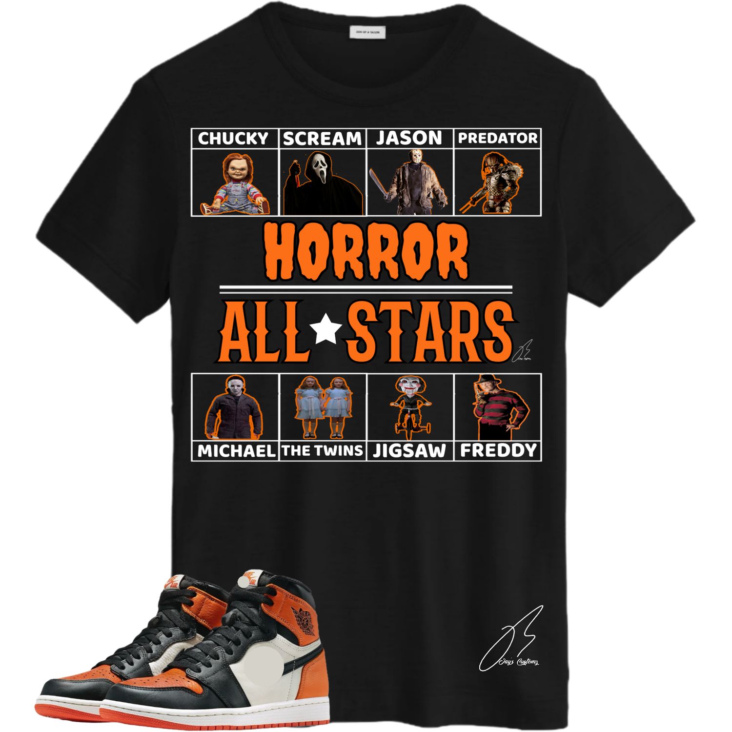Jordan 1 Shattered Backboard Matching T-Shirt, Horror Sneaker Graphic Tee