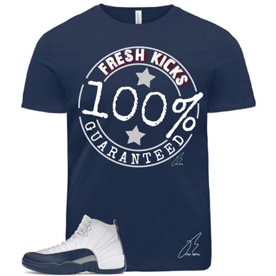Jordan 12 French Blue Matching T-Shirt, Fresh Kicks Sneaker Graphic Tee